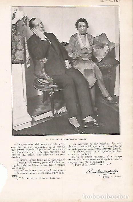 Otros art&iacute;culos de coleccionismo en papel: LAMINA BLANCO Y NEGRO 8002: Azorin con su esposa - Varios