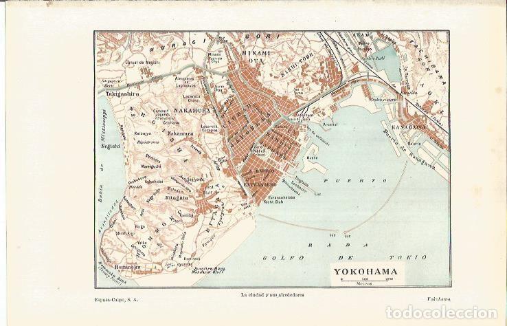 Otros art&iacute;culos de coleccionismo en papel: LAMINA ESPASA 36899: Plano de Yokohama, Japon - Varios