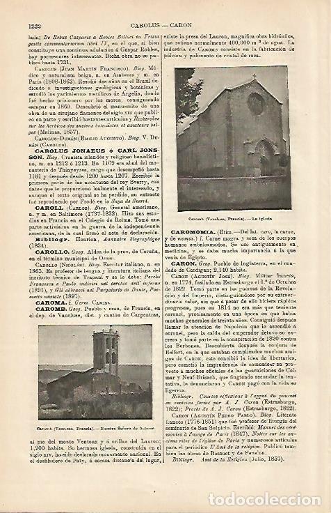 Otros art&iacute;culos de coleccionismo en papel: LAMINA ESPASA 4355: Vistas de Caromb Francia - Varios Autores