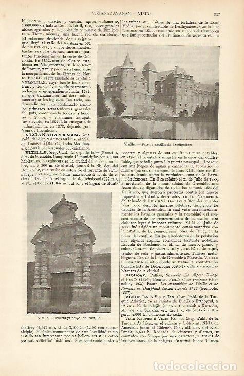 Otros art&iacute;culos de coleccionismo en papel: LAMINA ESPASA 4163: Castillo de Lesdignieres en Vizille Francia - Varios Autores