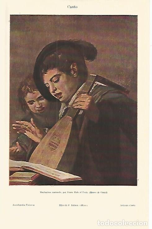 Otros art&iacute;culos de coleccionismo en papel: LAMINA ESPASA 4232: Muchachos cantando de Frans Hans el Viejo - Varios Autores