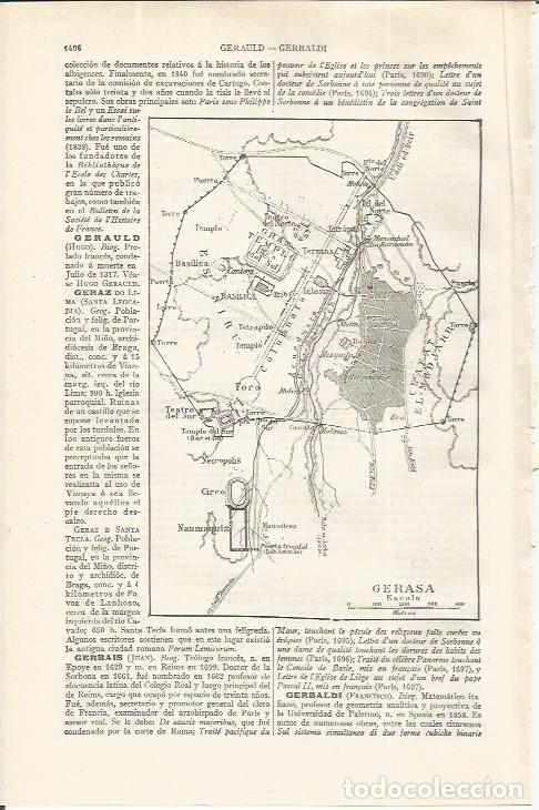 Otros art&iacute;culos de coleccionismo en papel: LAMINA ESPASA 37631: Plano de Gerasa, Israel - Varios