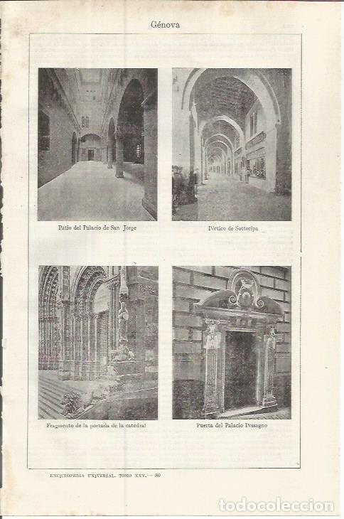 Otros art&iacute;culos de coleccionismo en papel: LAMINA ESPASA 37621: Palacio de San Jorge en Genova - Varios