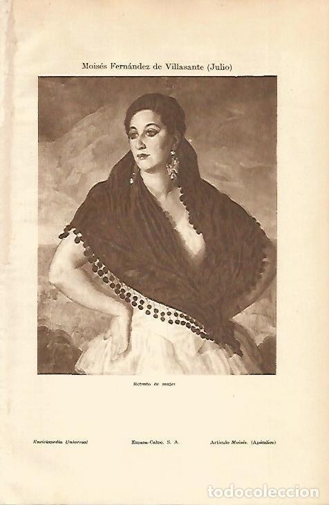 Otros art&iacute;culos de coleccionismo en papel: LAMINA ESPASA 4918: Retrato de Mujer por J. Moises Fernandez de Villasante - Varios Autores