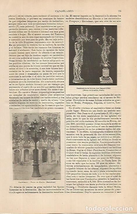Otros art&iacute;culos de coleccionismo en papel: LAMINA ESPASA 4208: Candelabro del Paseo de Gracia Barcelona - Varios Autores