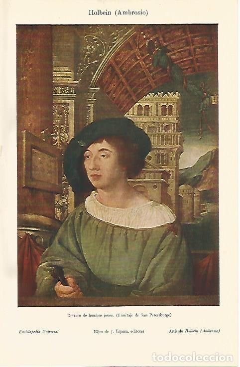 Otros art&iacute;culos de coleccionismo en papel: LAMINA ESPASA 4421: Retrato de un hombre joven por A. Holbein - Varios Autores