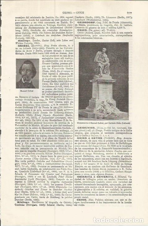 Otros art&iacute;culos de coleccionismo en papel: LAMINA ESPASA 37601: Monumento a Manuel Gelbel - Varios