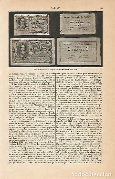 Otros art&iacute;culos de coleccionismo en papel: LAMINA ESPASA 493: Billetes de Belgica desde 1918 - Varios autores