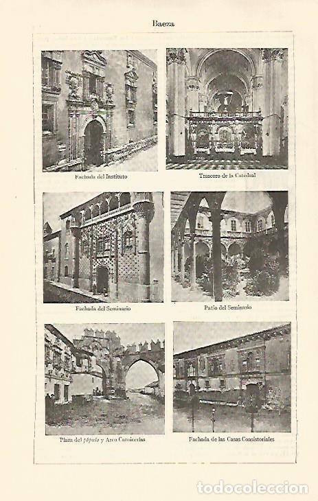 Otros art&iacute;culos de coleccionismo en papel: LAMINA ESPASA 30722: Edificios de Baeza Leon - Varios