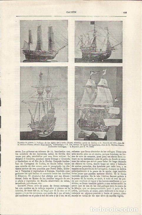 Otros art&iacute;culos de coleccionismo en papel: LAMINA ESPASA 37467: Modelos de galeon - Varios