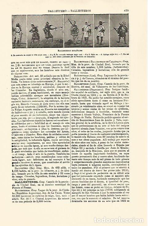 Otros art&iacute;culos de coleccionismo en papel: LAMINA ESPASA 30766: Ballesteros del Ejercito de Espa&ntilde;a - Varios