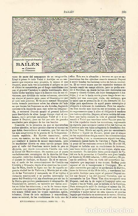 Otros art&iacute;culos de coleccionismo en papel: LAMINA ESPASA 30737: Mapa de la Batalla de Bailen - Varios