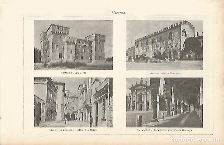 Otros art&iacute;culos de coleccionismo en papel: LAMINA ESPASA 4002: Monumentos de Mantua Italia - Varios Autores