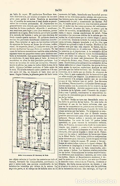 Otros art&iacute;culos de coleccionismo en papel: LAMINA ESPASA 30786: Ba&ntilde;os turco-romanos de Paris - Varios