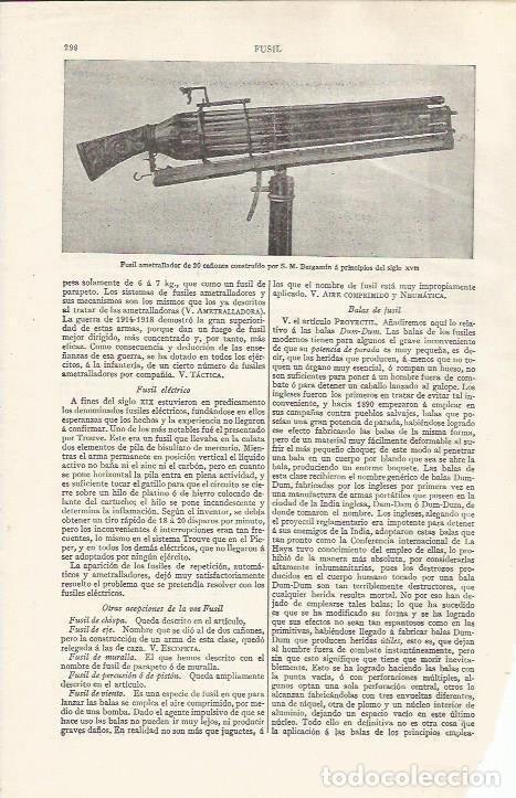 Otros art&iacute;culos de coleccionismo en papel: LAMINA ESPASA 37423: Fusil de 20 ca&ntilde;ones - Varios