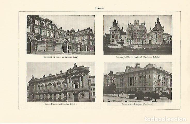 Otros art&iacute;culos de coleccionismo en papel: LAMINA ESPASA 30773: Banco de Francia Nacional de Belgica y Austro Hungaro en Budapest - Varios