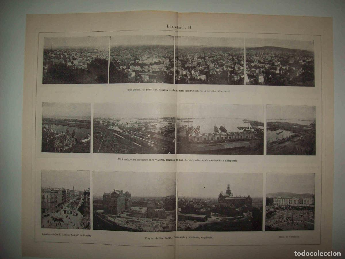 Otros art&iacute;culos de coleccionismo en papel: LAMINA ESPASA 30819: Vistas de Barcelona - Varios