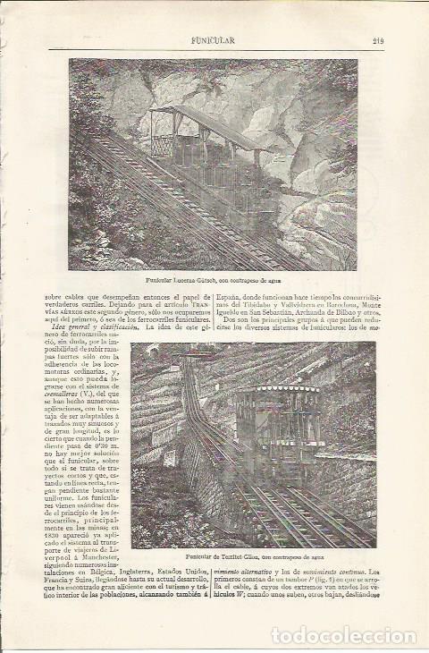 Otros art&iacute;culos de coleccionismo en papel: LAMINA ESPASA 37403: Funicular Lucerna-Gutsch - Varios