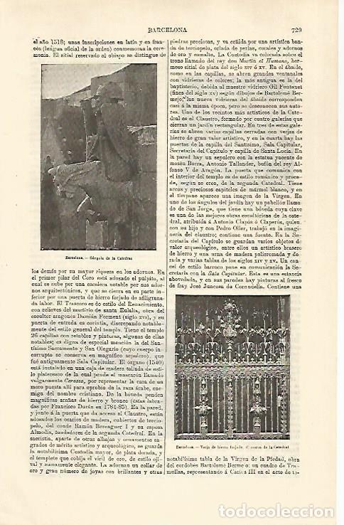 Otros art&iacute;culos de coleccionismo en papel: LAMINA ESPASA 30815: Gargola y verja de la Catedral de Barcelona - Varios