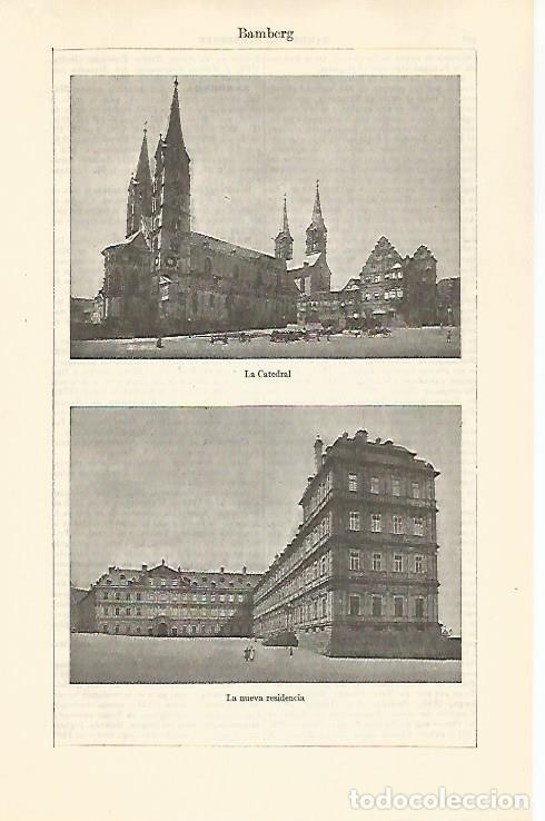 Otros art&iacute;culos de coleccionismo en papel: LAMINA ESPASA 30770: Catedral y Residencia de Bamberg Alemania - Varios