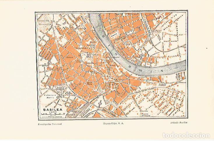 Otros art&iacute;culos de coleccionismo en papel: LAMINA ESPASA 30857: Plano de Basilea Suiza - Varios