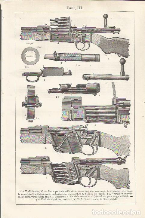 Otros art&iacute;culos de coleccionismo en papel: LAMINA ESPASA 37417: Fusil aleman M-98 - Varios