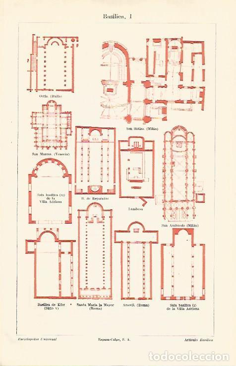 Otros art&iacute;culos de coleccionismo en papel: LAMINA ESPASA 30862: Plantas de Basilicas - Varios