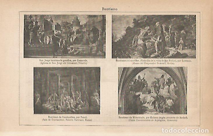 Otros art&iacute;culos de coleccionismo en papel: LAMINA ESPASA 30887: Bautismo por Carpaccio Lastman Penni y Krehen - Varios
