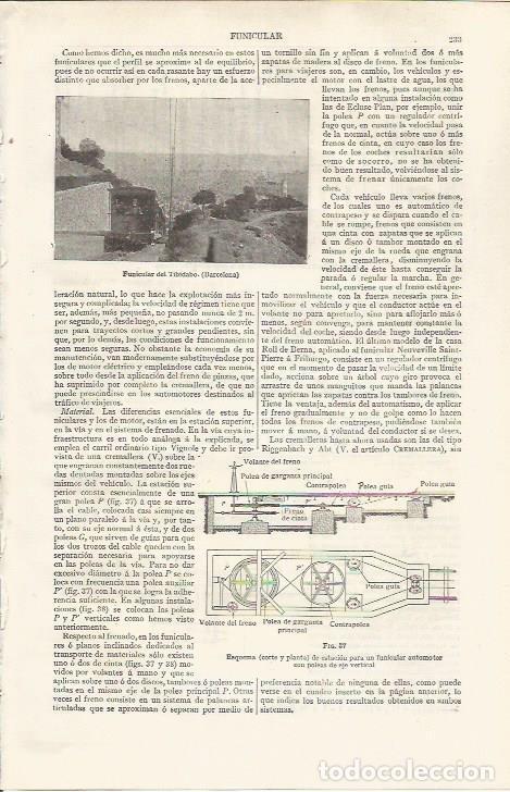 Otros art&iacute;culos de coleccionismo en papel: LAMINA ESPASA 37409: Funicular del Tibidabo, Barcelona - Varios