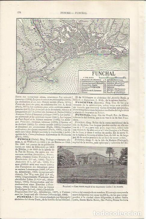 Otros art&iacute;culos de coleccionismo en papel: LAMINA ESPASA 37394: Plano de Funchal, Brasil - Varios