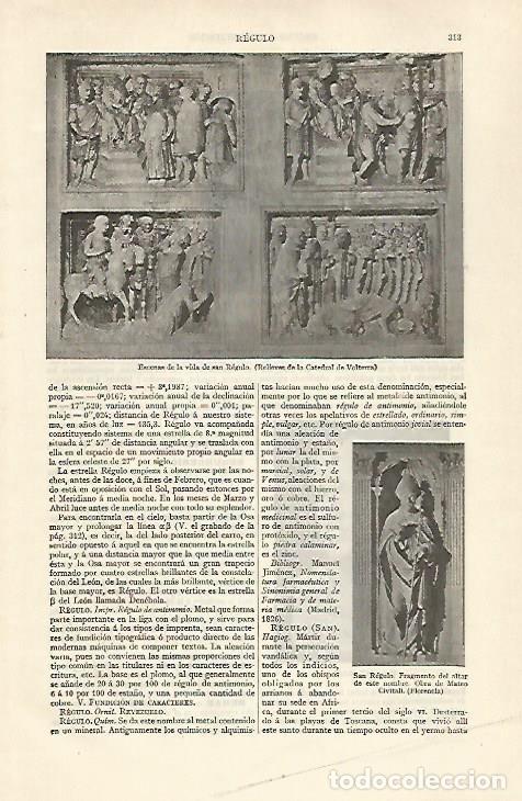 Otros art&iacute;culos de coleccionismo en papel: LAMINA ESPASA 30981: Vida de San Regulo en la Catedral de Volterra - Varios