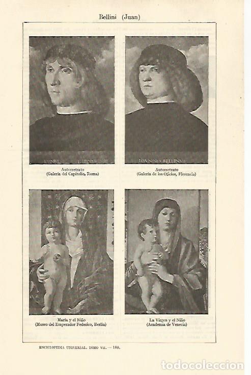 Otros art&iacute;culos de coleccionismo en papel: LAMINA ESPASA 30957: Retratos por Juan Bellini - Varios