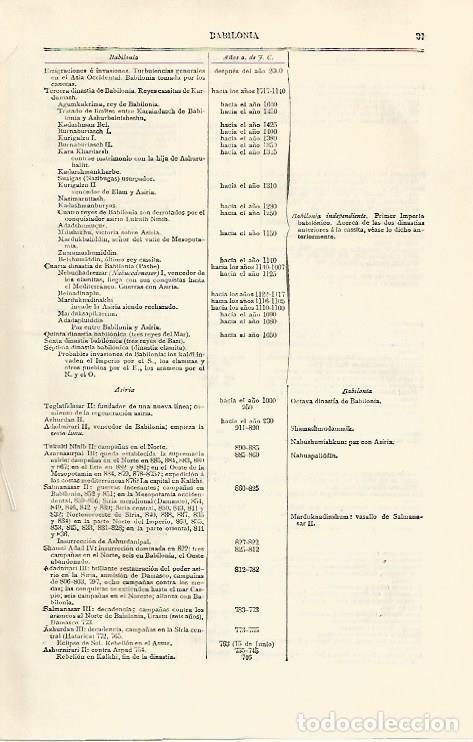Otros art&iacute;culos de coleccionismo en papel: LAMINA ESPASA 30926: Lista de los reyes de Babilonia y Asiria - Varios