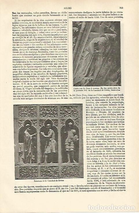 Otros art&iacute;culos de coleccionismo en papel: LAMINA ESPASA 30988: Esculturas de la Catedral de Reims - Varios