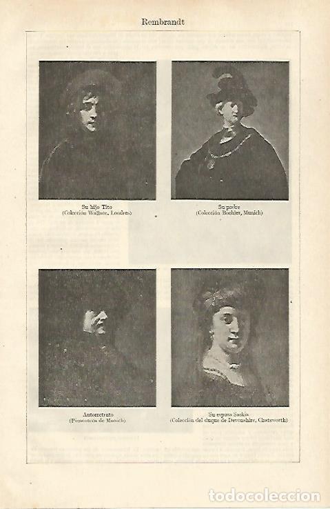 Otros art&iacute;culos de coleccionismo en papel: LAMINA ESPASA 31032: Padre esposa e hijo por Rembrandt - Varios