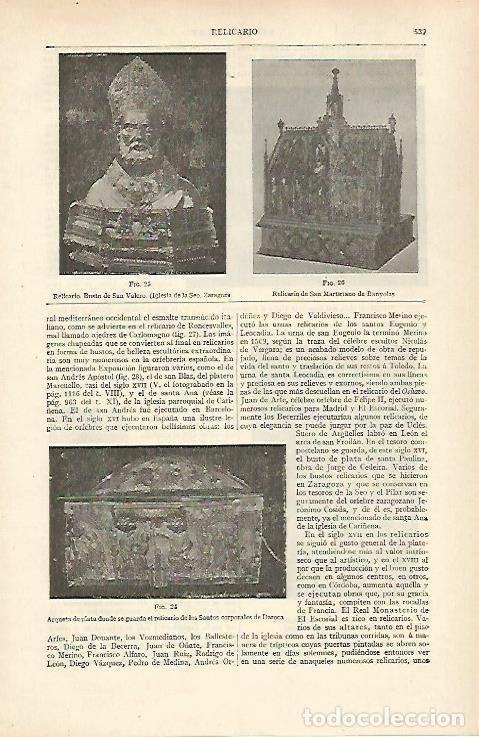 Otros art&iacute;culos de coleccionismo en papel: LAMINA ESPASA 31004: Relicario de San Valero de Zaragoza - Varios