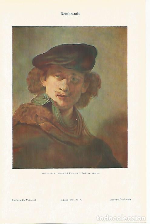 Otros art&iacute;culos de coleccionismo en papel: LAMINA ESPASA 31029: Autorretrato por Rembrandt - Varios