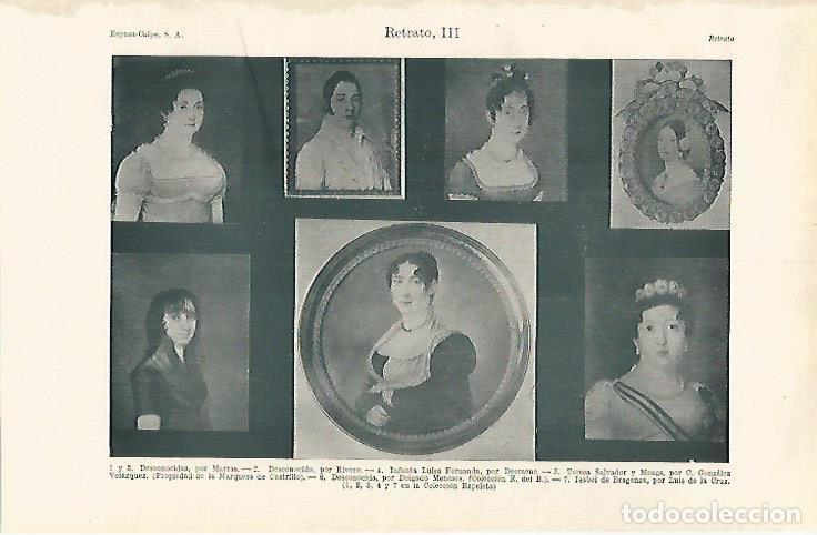 Otros art&iacute;culos de coleccionismo en papel: LAMINA ESPASA 31098: Retratos - Varios