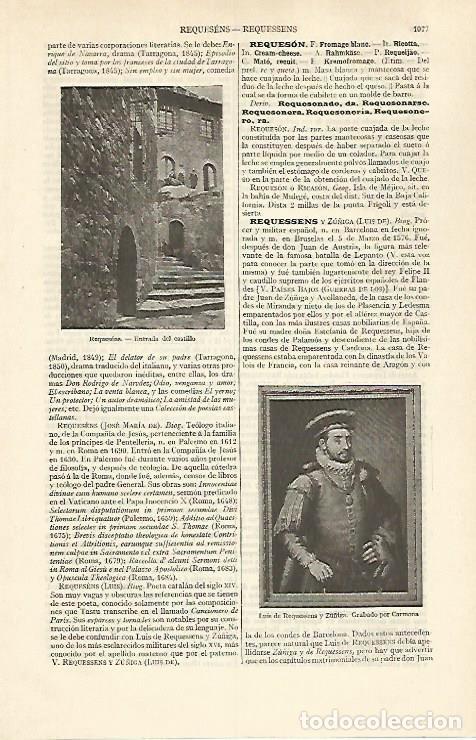 Otros art&iacute;culos de coleccionismo en papel: LAMINA ESPASA 31075: Castillo de Requesens Girona - Varios