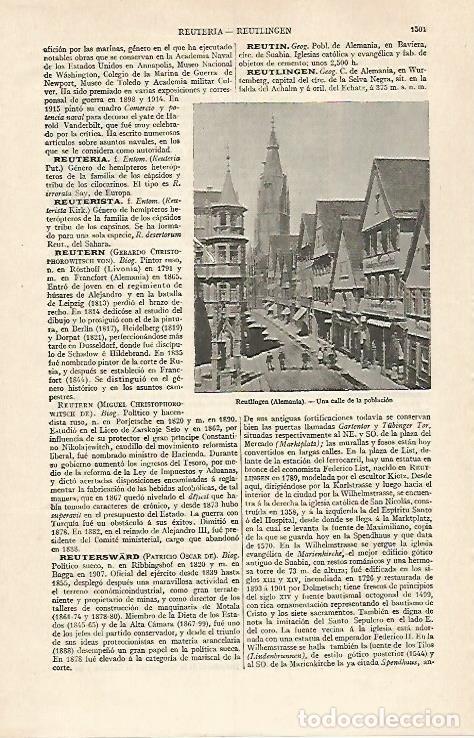 Otros art&iacute;culos de coleccionismo en papel: LAMINA ESPASA 31107: Calle de Reutlingen Alemania - Varios