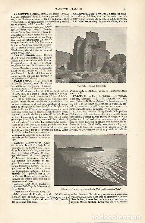 Otros art&iacute;culos de coleccionismo en papel: LAMINA ESPASA 31123: Castillo de Talmont Francia - Varios