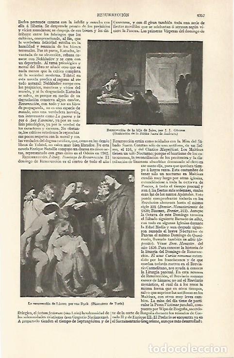 Otros art&iacute;culos de coleccionismo en papel: LAMINA ESPASA 31082: LA resurreccion por Van Dyck y Resurreccion de la hija de Jairo por Gerome - Va