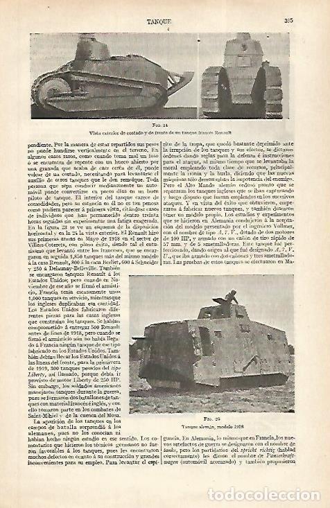 Otros art&iacute;culos de coleccionismo en papel: LAMINA ESPASA 31183: Tanque frances Renault - Varios