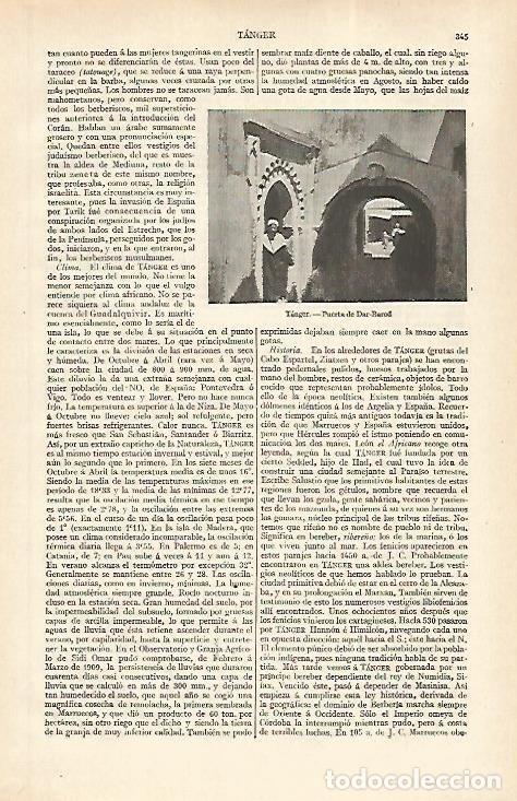 Otros art&iacute;culos de coleccionismo en papel: LAMINA ESPASA 31170: Puerta de Dar-Barod en Tanger Marruecos - Varios