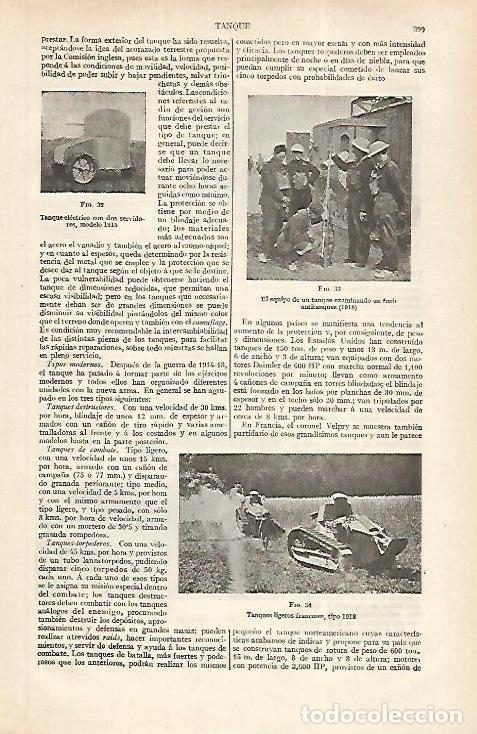 Otros art&iacute;culos de coleccionismo en papel: LAMINA ESPASA 31185: Tanques de 1915 y 1918 - Varios
