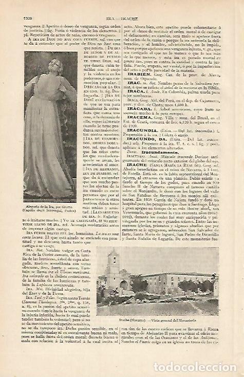 Otros art&iacute;culos de coleccionismo en papel: LAMINA ESPASA 7217:Monasterio de Irache Navarra - Varios