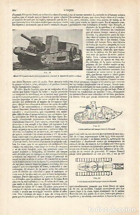 Otros art&iacute;culos de coleccionismo en papel: LAMINA ESPASA 31182: Tanque Mark IX - Varios