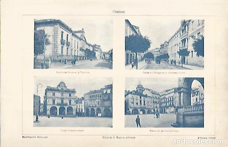 Otros art&iacute;culos de coleccionismo en papel: LAMINA ESPASA 7553: Vistas de Orense - Varios
