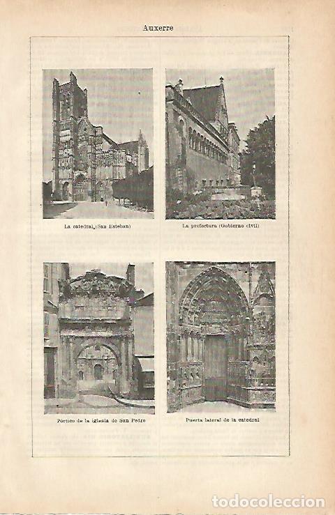 Otros art&iacute;culos de coleccionismo en papel: LAMINA ESPASA 7150: Vistas de Auxerre Francia - Varios