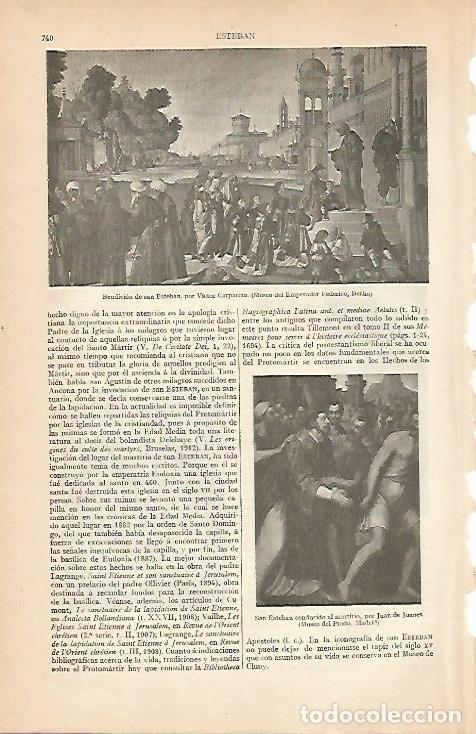 Otros art&iacute;culos de coleccionismo en papel: LAMINA ESPASA 7975: Bendicion de San Esteban por Carpaccio - Varios